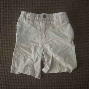 Lands' End Cream Kids Shorts with Green Accents